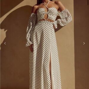 Elegant Polka Dot Long Sleeve Dress